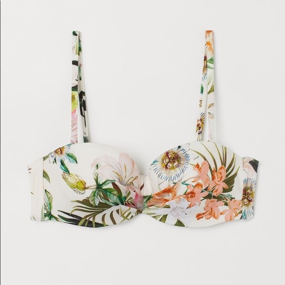 H&M Balconette Bikini and High-waisted Bottom in Cream / Floral - Picture 2 of 8